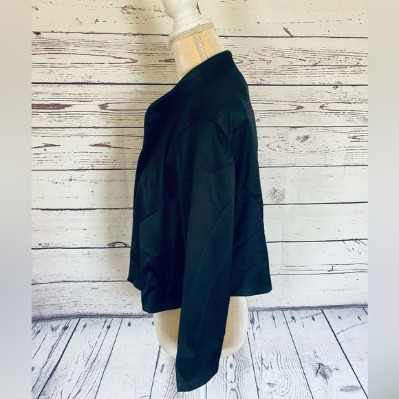 Women’s Size 20W Shrug Jacket Dressbarn Black Open Front 3/4 Sleeves Silky Soft - Picture 7 of 11